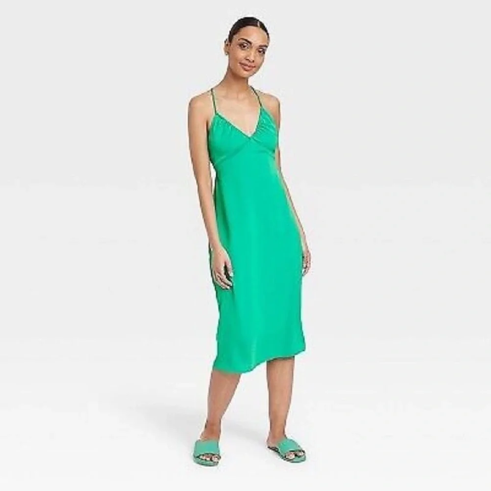 A new day women’s cutout midi slip dress green - Picture 2 of 5